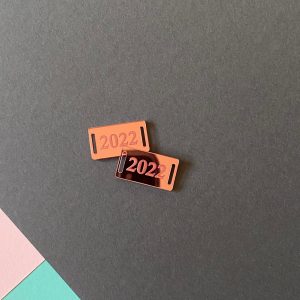 Passador rosa espelhado 2022 retangular (5un)